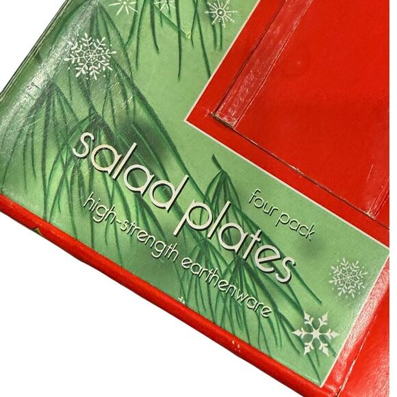 Christopher Radko Holiday Celebrations Christmas Tree Salad Dessert Plate Set 8" - Picture 4 of 12